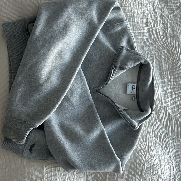 TNA Sweatfleece (from aritiza) cropped quarter zip - Picture 3 of 3